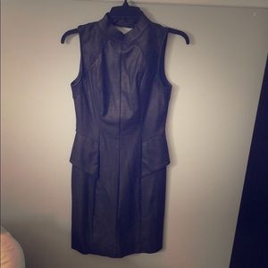 Black leather dress